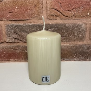 MLC Stumpenkerze farbig grau-beige Höhe 10cm
