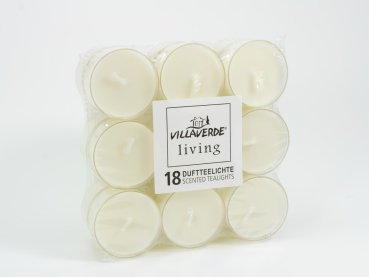 Teelichte mit Duft weiss White 18Stck