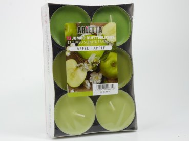 Teelichte Jumbo mit Duft Apfel 12Stck