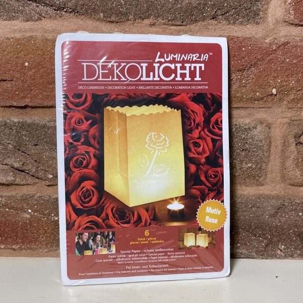 Luminaria Dekolichter mit schönem Rosen-Motiv