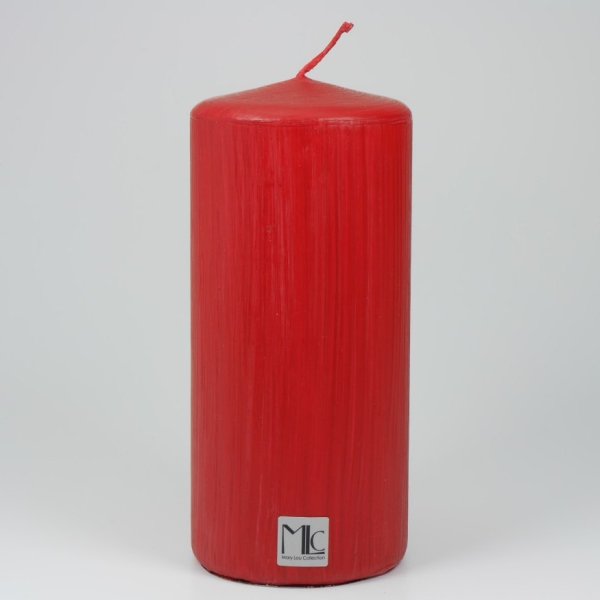 MLC Stumpenkerze farbig rot Hoehe 15cm