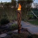 Edelrost Gartenfackel Schnörkel