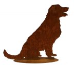 Edelrost sitzender Hund